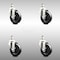 Service Caster 4 Inch 316SS Soft Rubber Wheel Swivel 1/2 Inch Threaded Stem Caster Set SCC SCC-SS316TS20S414-SRS-121315-4 - alternate 1